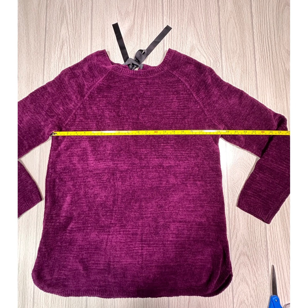 Talbots Women's Purple Chenille Knit Tie Neck Sweater Size L - Picture 5 of 7